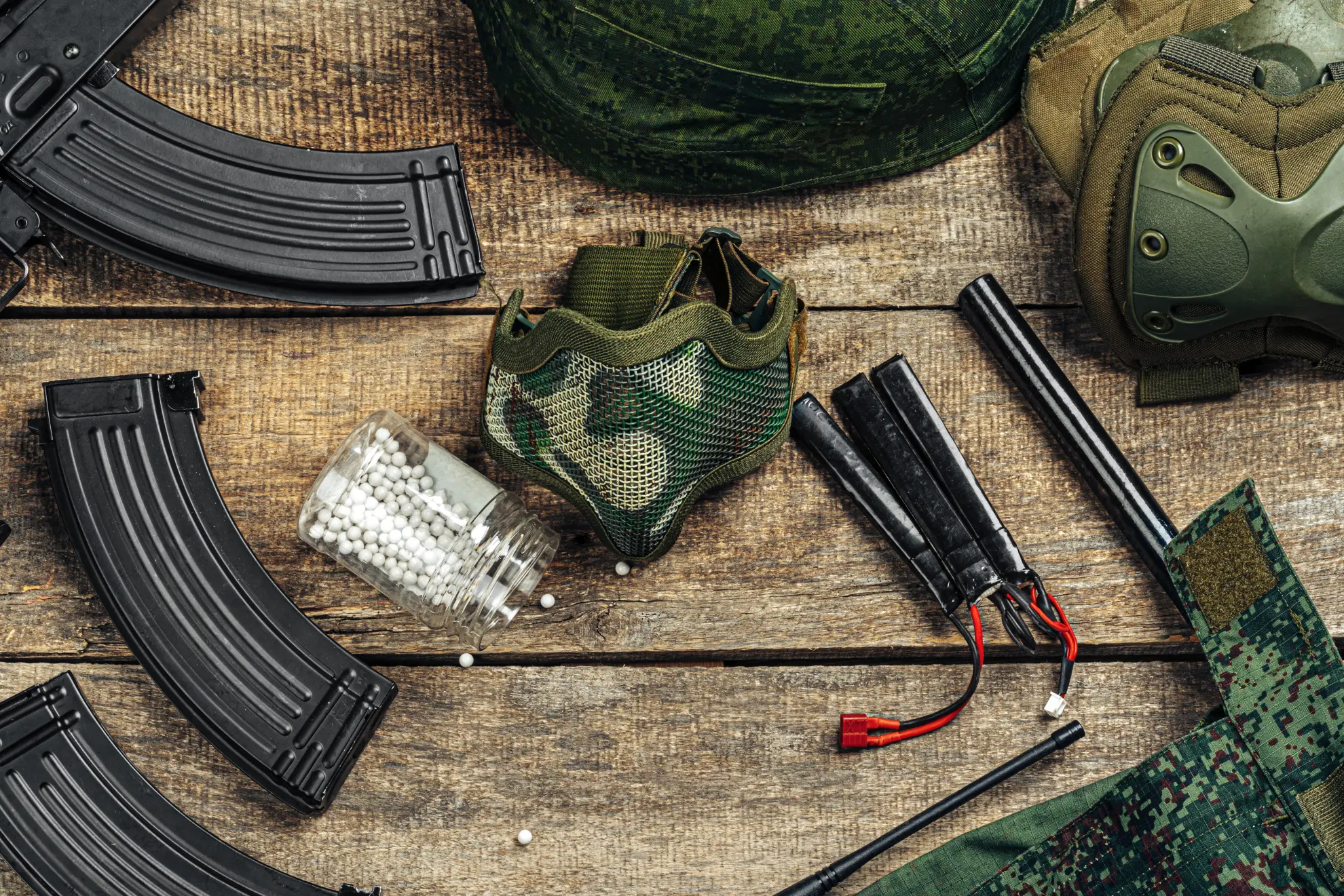 Collection of tactical gear laid out